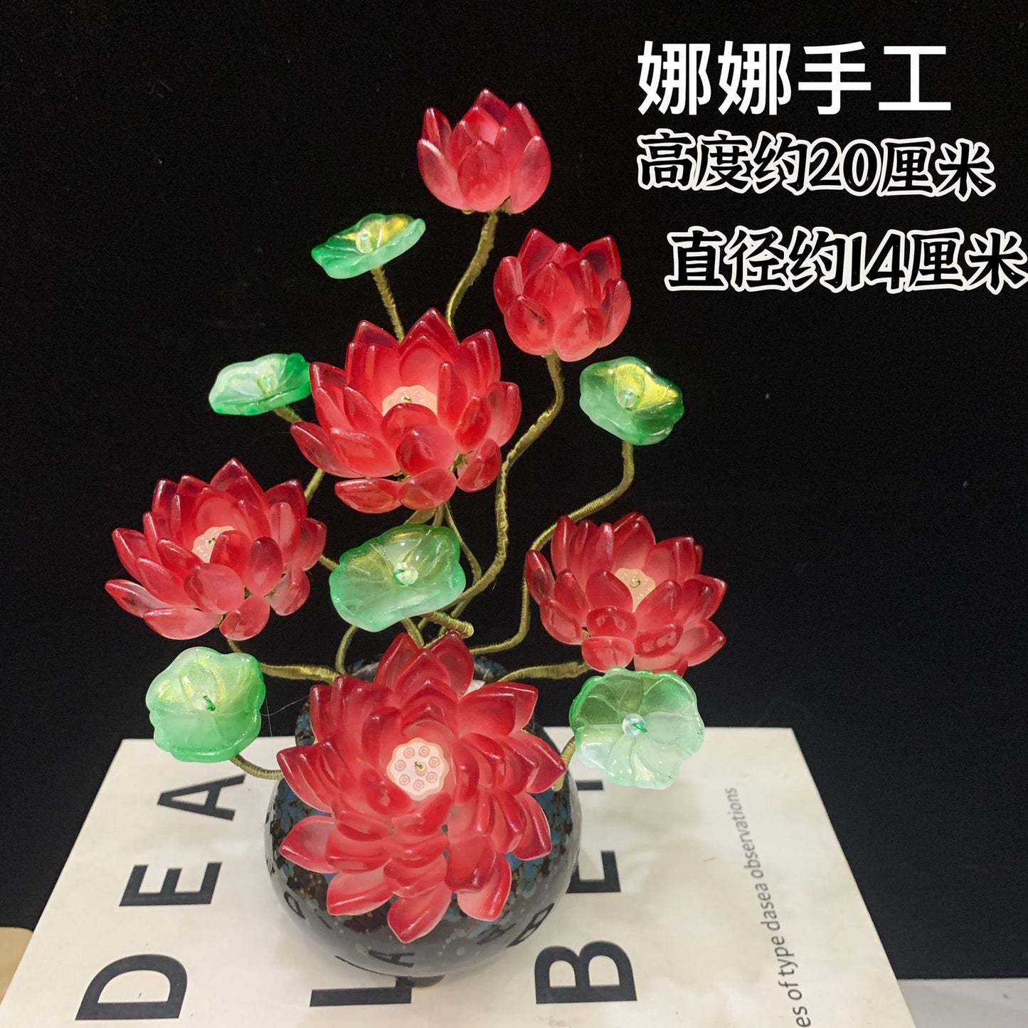 Original Story Handmade Glazed Flower Ornament (New Product) Exquisite Simulation Lotus - Suitable for Opening and House Moving to Buddha Lucky Gallery