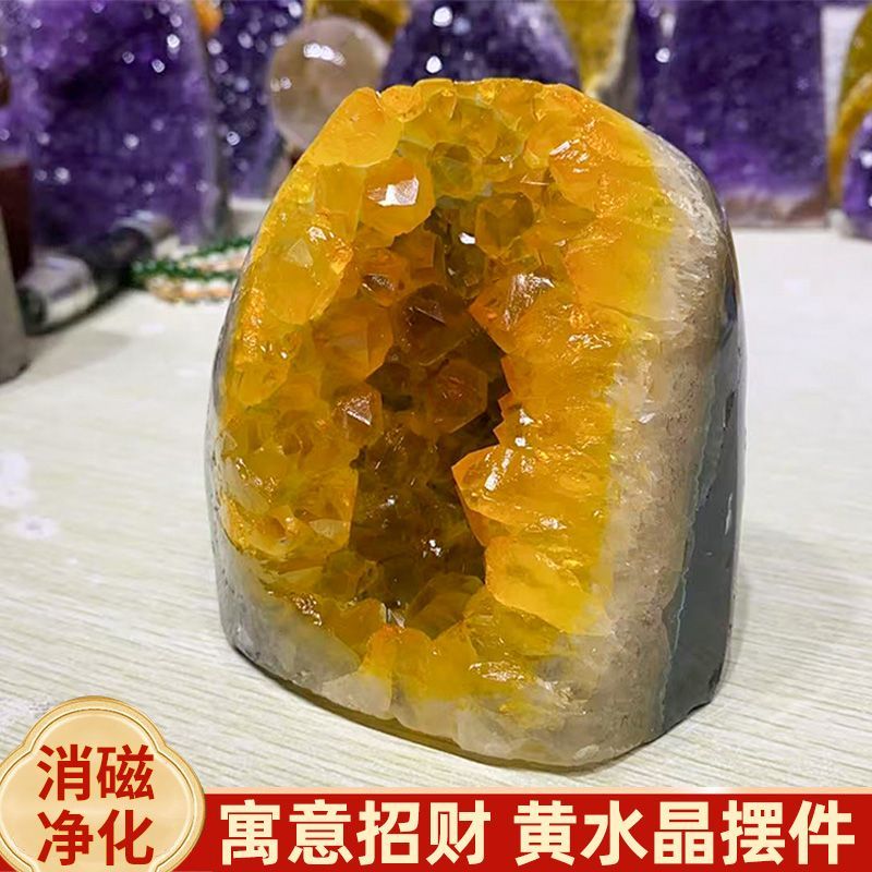 Brazil Uruguay Crystal Amethyst Citrine Artificial Optimization Degaussing Office Desktop Front Desk Feng Shui Ornament Lucky Gallery