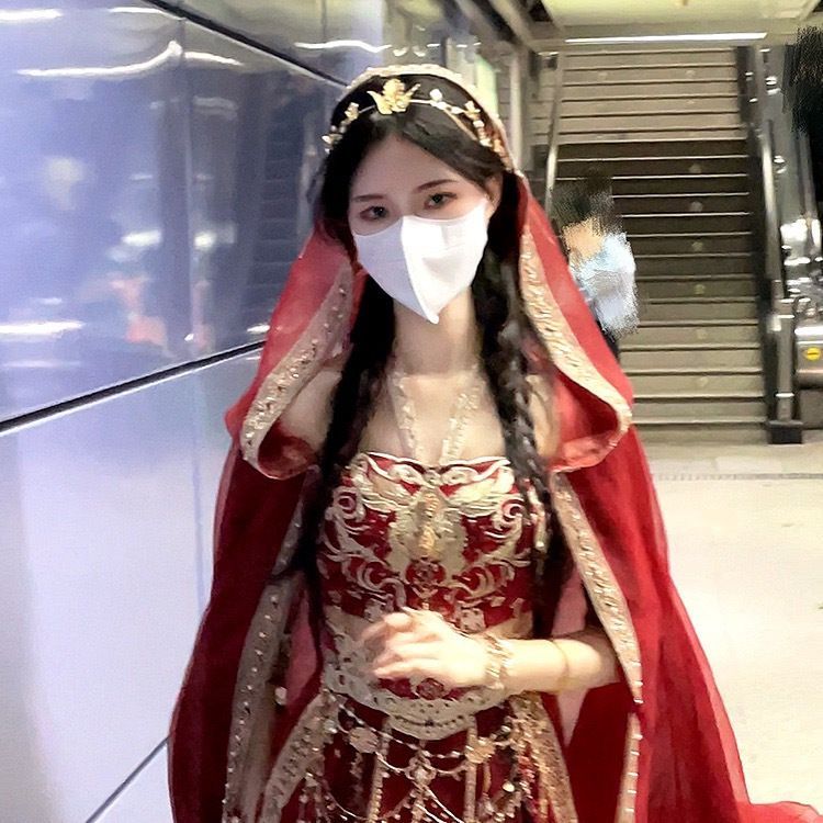 Desert princess exotic skirt stage costume embroidery dunhuang flying western stylemiddle middle photography national style court style - AuraKin