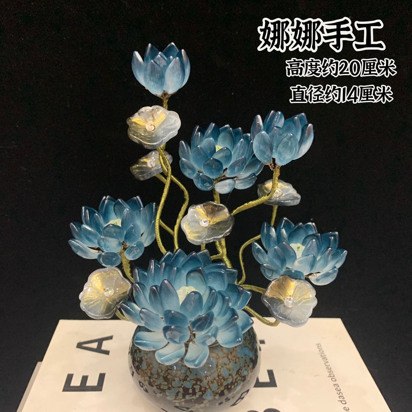 Original Story Handmade Glazed Flower Ornament (New Product) Exquisite Simulation Lotus - Suitable for Opening and House Moving to Buddha Lucky Gallery