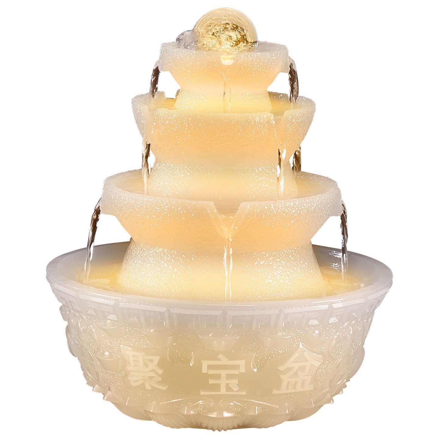 Bafanglai Cai Flowing Water Ornament Living Room Feng Shui Wheel Circulating Water Small Fountain Light Luxury Jade Ornament Opening Gift Lucky Gallery