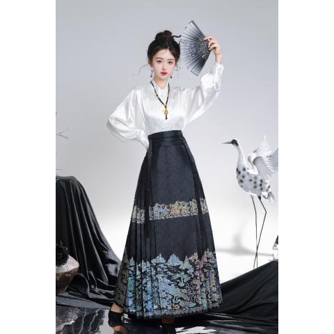 Yun Fangqing Original Hanfu Luodian Horse Dress Qin Yun Chinese Style middle Daily Commuting New Chinese Style Improved Han Elements Winter - AuraKin