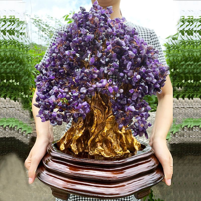 Natural crystal lucky fortune tree large cash tree store opening gifts decorations home ornaments handicrafts Lucky Gallery