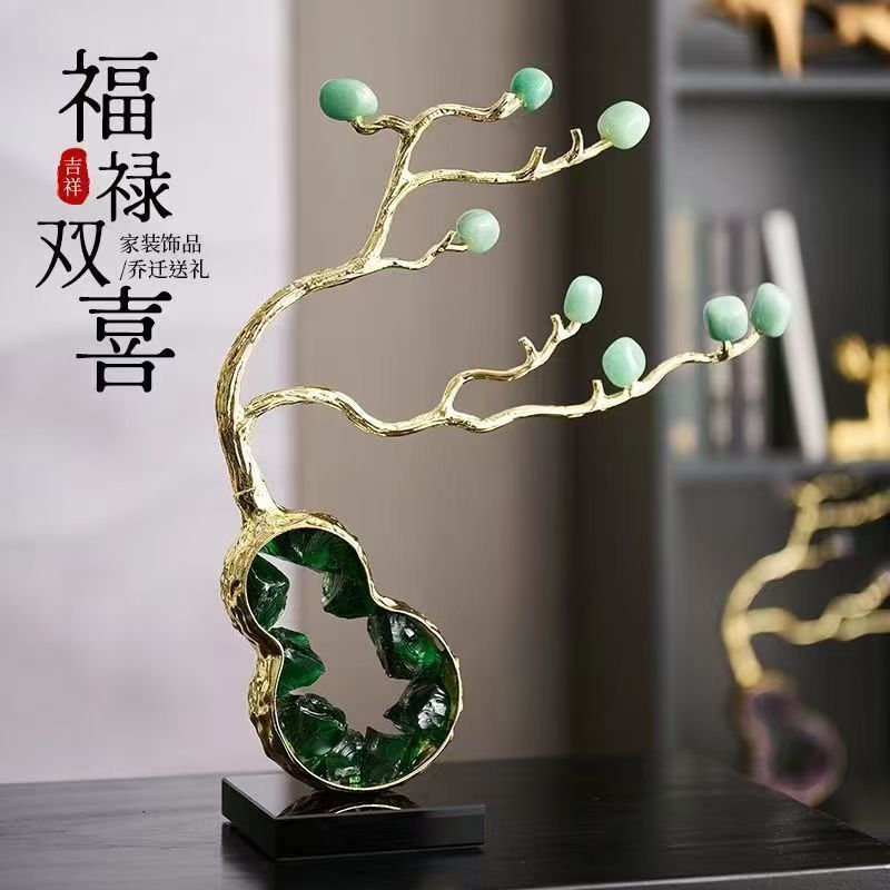 Crystal gourd ornament living room porch wine cabinet TV cabinet light luxury high-end creative decoration housewarming gift Lucky Gallery