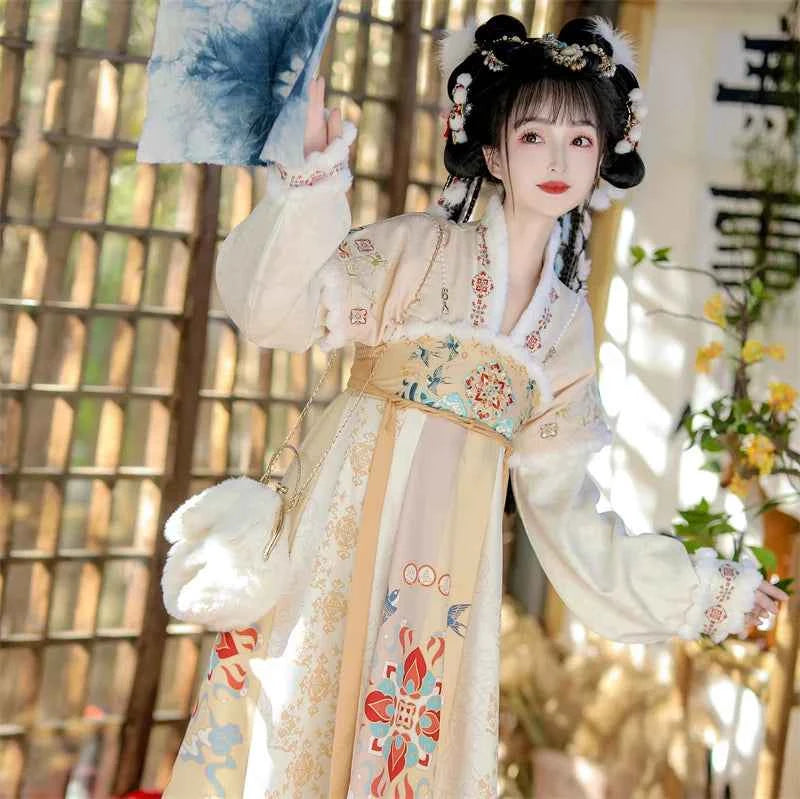 Han Yu Kwai Xiyan Welcome Spring Original Chest-length Hanfu Women's 2026 New Spring and Autumn Thickened Tang Dress Ancient Clothing