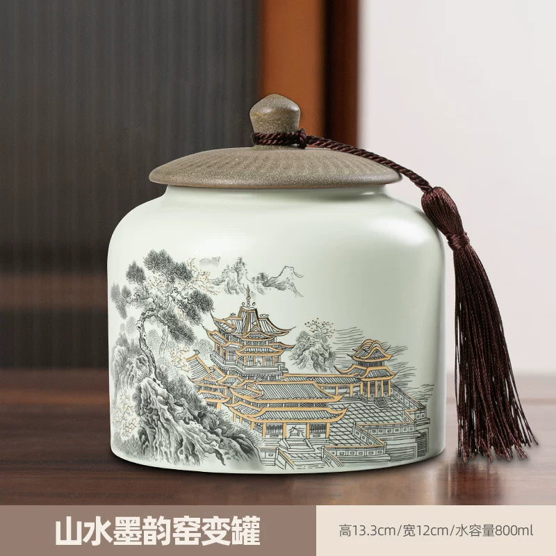 persimmon ruyi persimmon ceramic tea jar sealed jar tea jar storage jar storage jar empty jar household ornament ideas - AuraKin