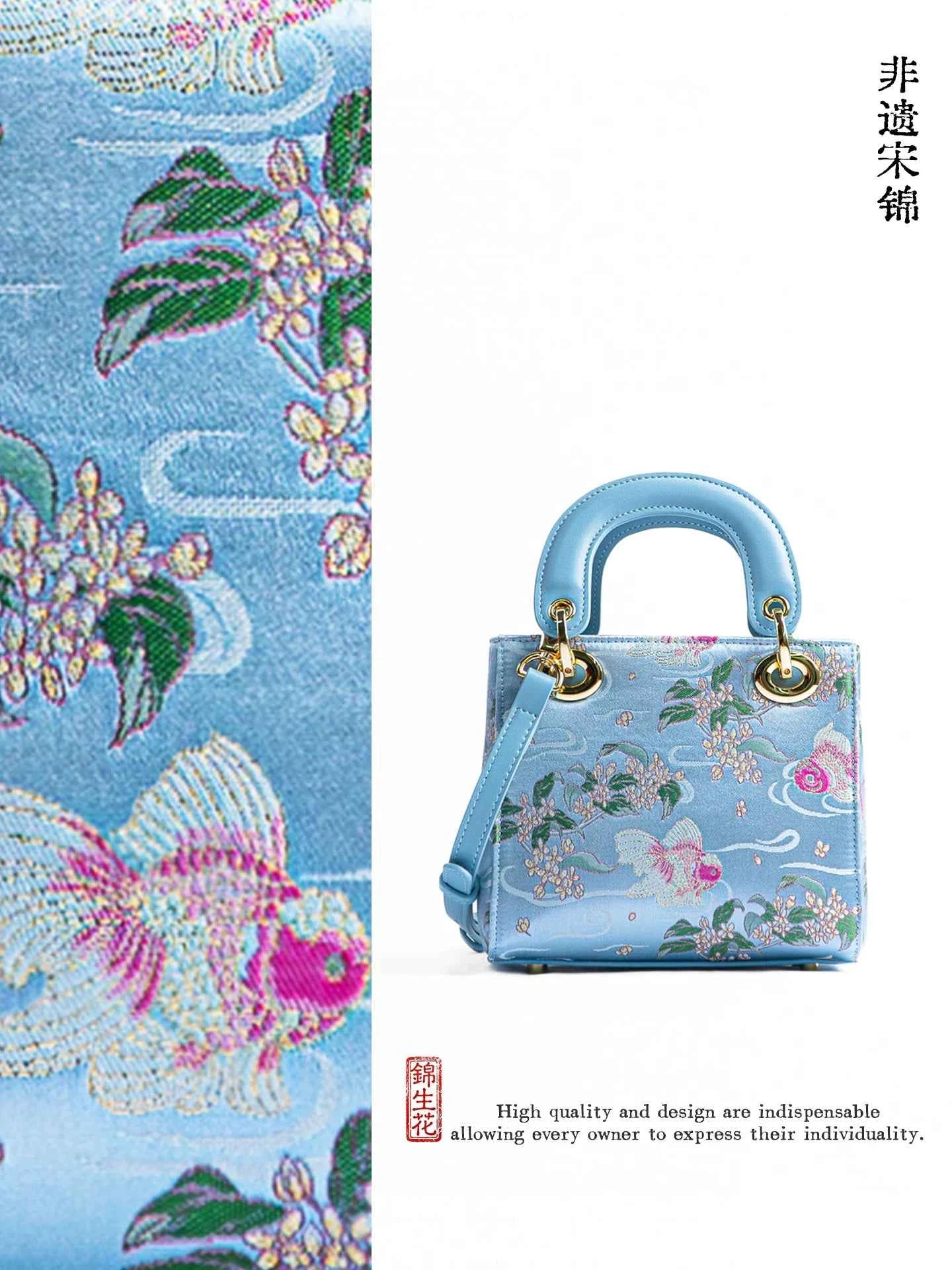Intangible Cultural Heritage Song Jin Bag Mulberry Silk Shu Jin Bag New Chinese Style Premium Sense One Shoulder Crossbody Princess Diana Bag