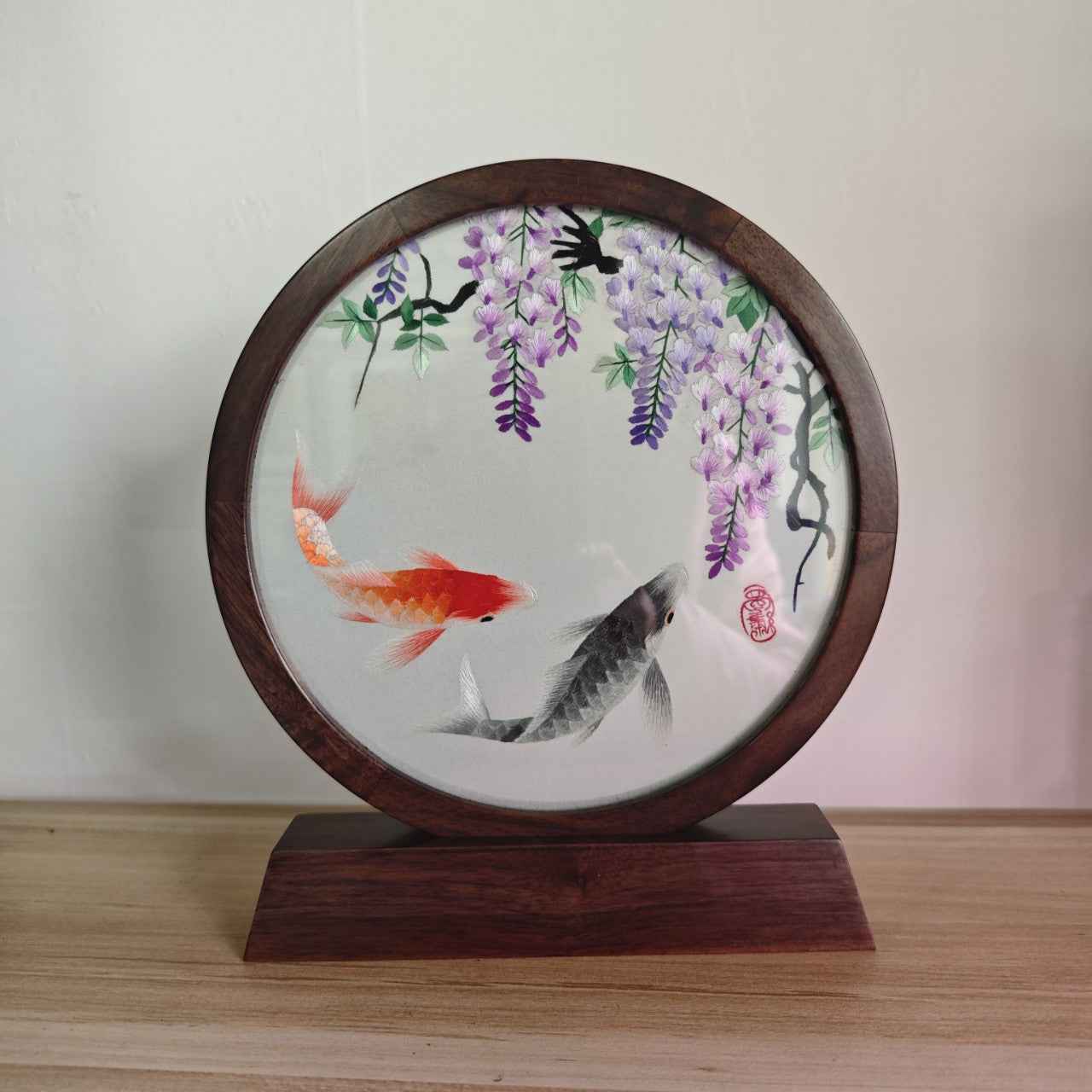 Shu Embroidery New Product Handmade Embroidery Double-sided Embroidery Retro Entrance Ornament Chinese Table Screen Chinese Style Gifts for Foreigners