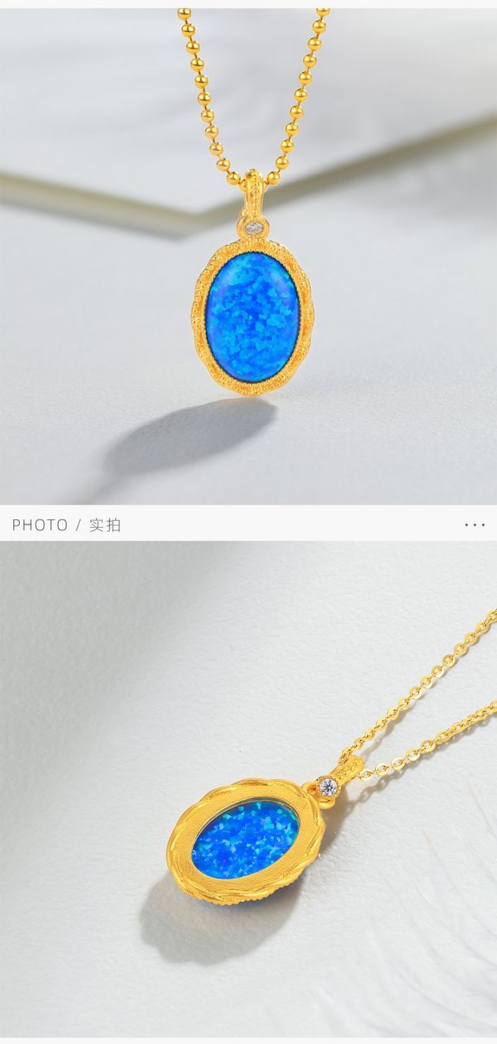 Aurakin Jewelry Blue Danube Pendant with Zircon and Artificial Opal for Girlfriend Gift green - AuraKin