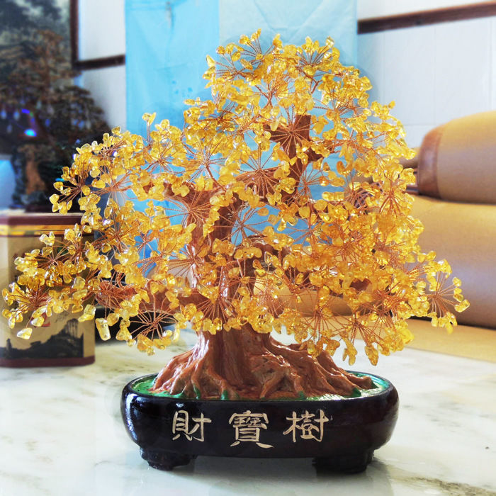 Natural crystal lucky fortune tree large cash tree store opening gifts decorations home ornaments handicrafts Lucky Gallery