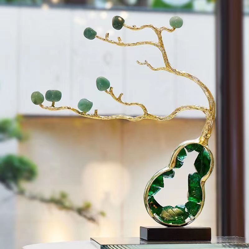 Crystal gourd ornament living room porch wine cabinet TV cabinet light luxury high-end creative decoration housewarming gift Lucky Gallery