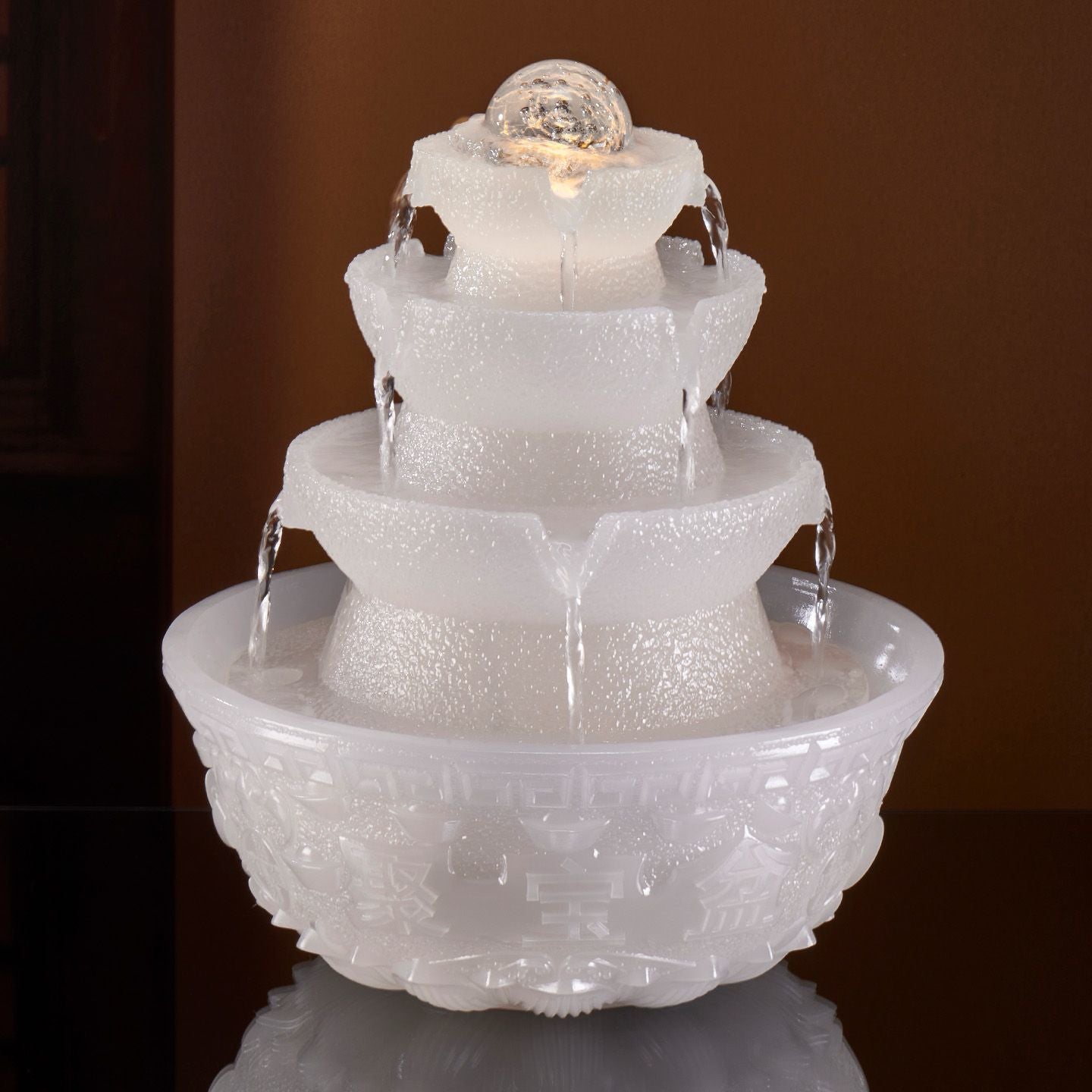 Bafanglai Cai Flowing Water Ornament Living Room Feng Shui Wheel Circulating Water Small Fountain Light Luxury Jade Ornament Opening Gift Lucky Gallery