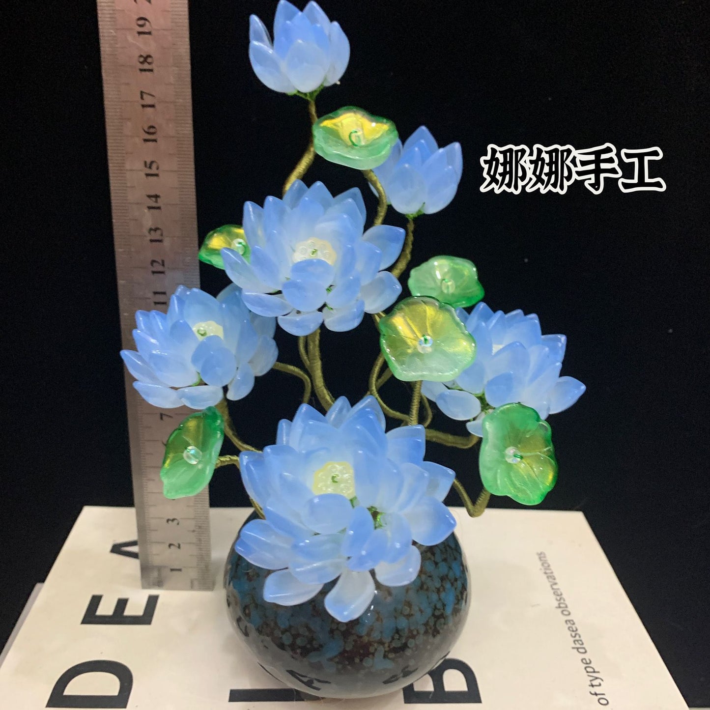 Original Story Handmade Glazed Flower Ornament (New Product) Exquisite Simulation Lotus - Suitable for Opening and House Moving to Buddha Lucky Gallery