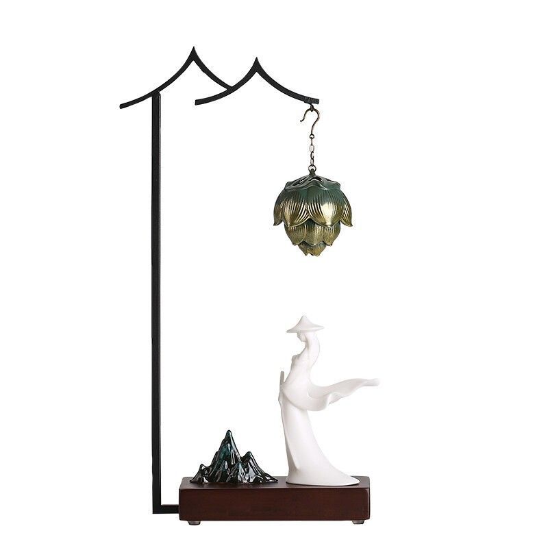 Backflow incense burner New Chinese-style home living room porch office Zen soft decoration creative decoration Backflow incense Lucky Gallery