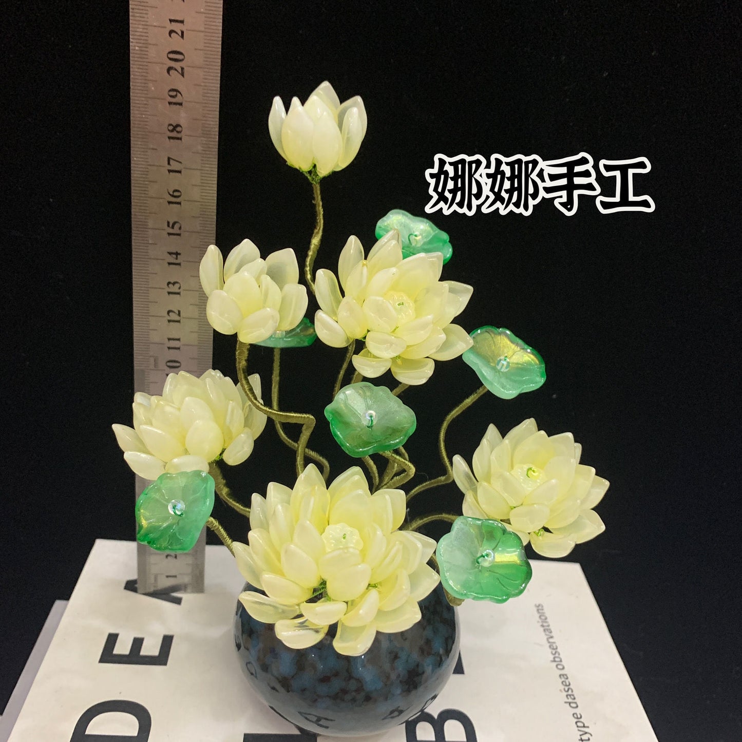 Original Story Handmade Glazed Flower Ornament (New Product) Exquisite Simulation Lotus - Suitable for Opening and House Moving to Buddha Lucky Gallery