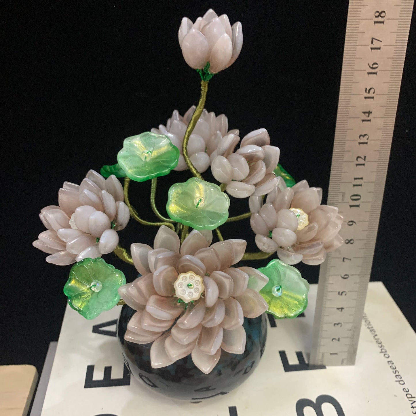 Original Story Handmade Glazed Flower Ornament (New Product) Exquisite Simulation Lotus - Suitable for Opening and House Moving to Buddha Lucky Gallery