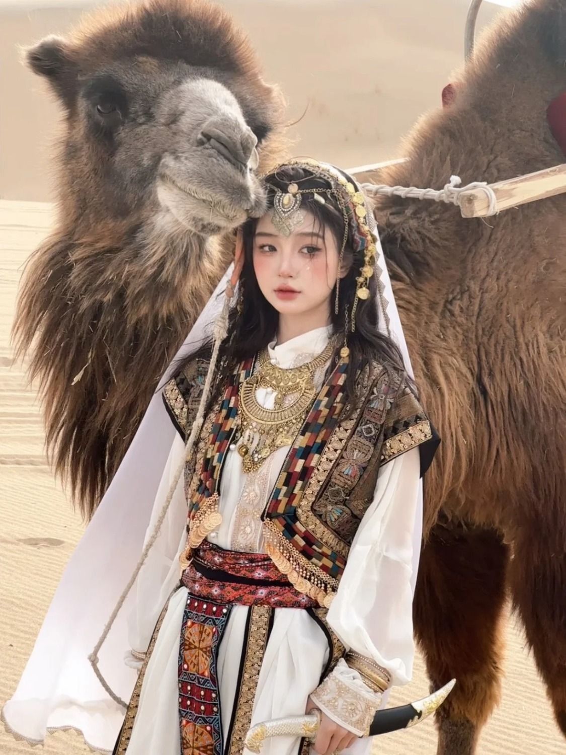 Ancient Princess Ethnic Western Regions Clothing Embroidery Heavy Industry middle  Xinjiang Feng Han Elements New Exotic Yunnan Court Photography - AuraKin