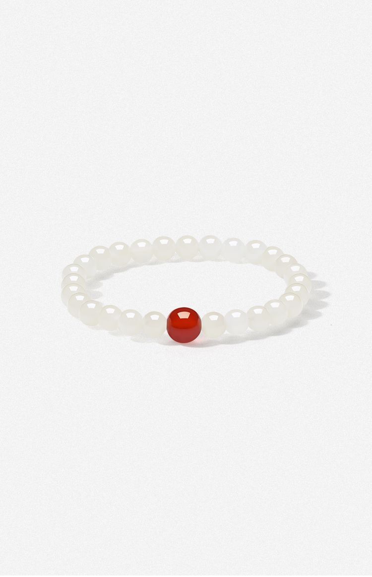 AuraKin Natural Hetian White Jade Agate Lychee Frozen Bracelet Women's Jewelry Jade Gift Birthday Gift bracelet - AuraKin
