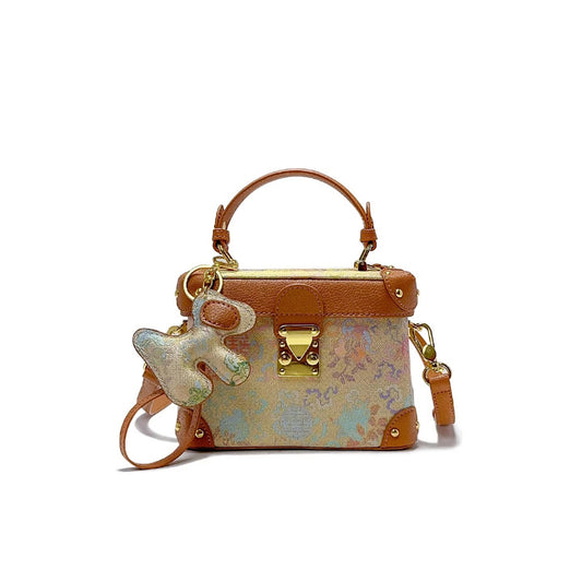 New Chinese-style intangible cultural heritage Song Jin box handbag women's Spring new high-end light luxury messenger bag - AuraKin