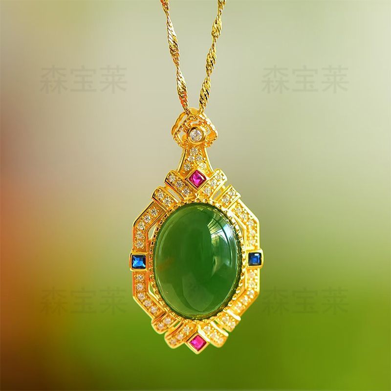 Summer new natural Hetian jasper pendant women's 925 silver luxury exquisite temperament design for girlfriend - AuraKin