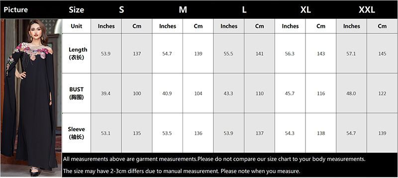 Middle East Arabian super long-sleeved dress skirt women's light luxury applique embroidered beads elegant style dress Dubai robe - AuraKin