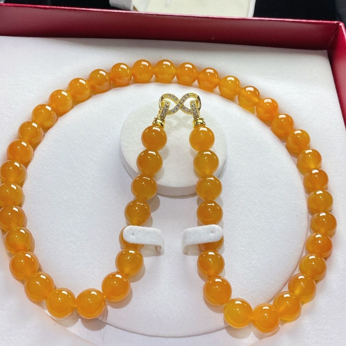 Myanmar Jadeite Yellow Jade Necklace - Natural Ice Yellow Jade Round Beads Jewelry for Women - AuraKin
