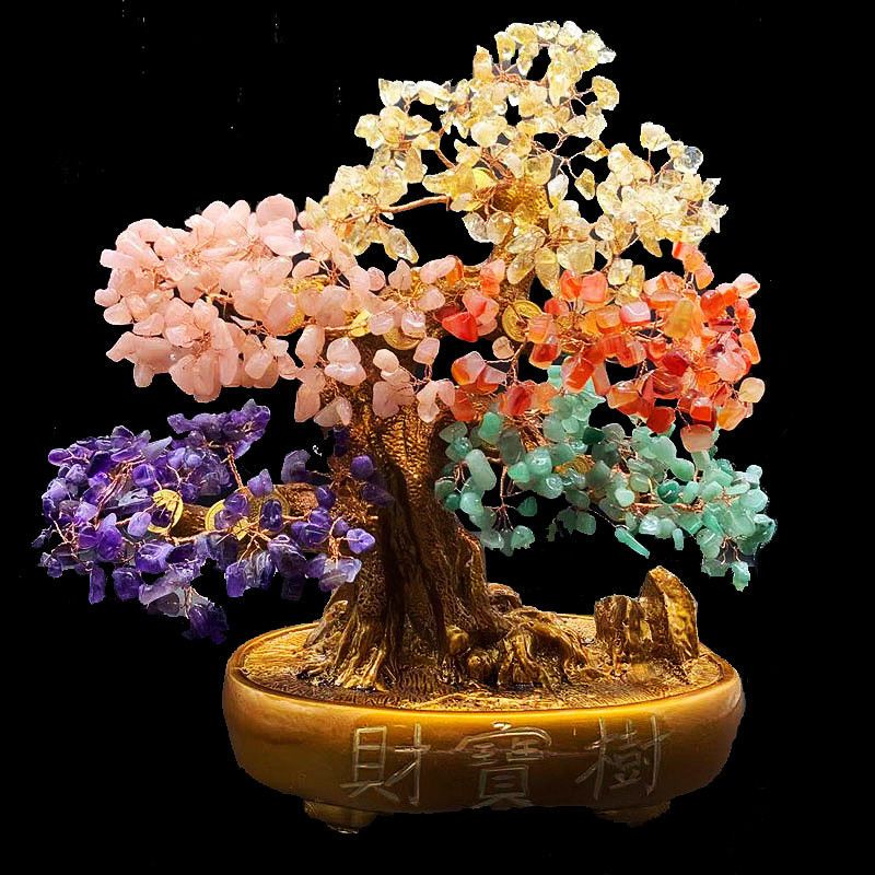 Natural crystal lucky fortune tree large cash tree store opening gifts decorations home ornaments handicrafts Lucky Gallery