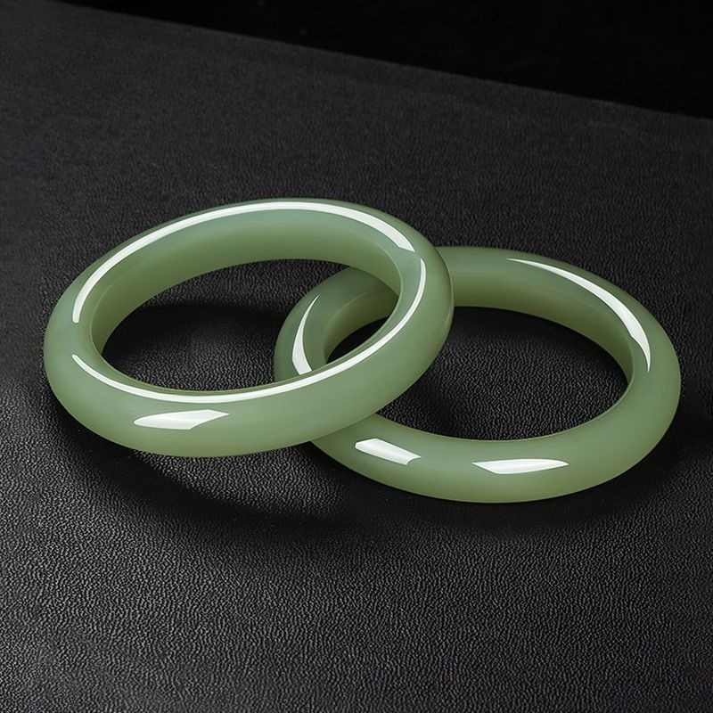 Aurakin Jewelry Hetian Jade Bracelet for Women - Light Green Suet Jade Beauty Bracelet, Perfect Holiday Gift for Wife and Girlfriend - AuraKin