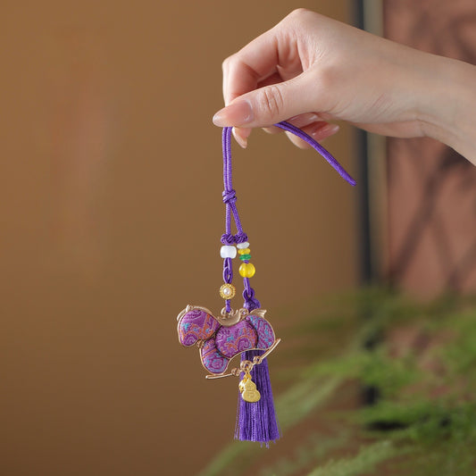 2026 Song Jin pendant, the Year of the Horse car hanging, sweeping away the unlucky creative car rearview mirror New Year's Year of the Horse safe pendant - AuraKin