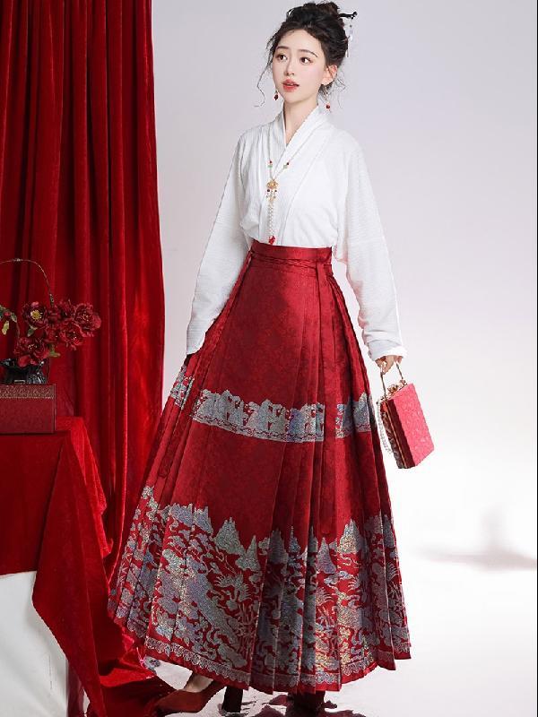 Yun Fangqing Original Hanfu Luodian Horse Dress Qin Yun Chinese Style middle  Daily Commuting New Chinese Style Improved Han Elements Winter - AuraKin