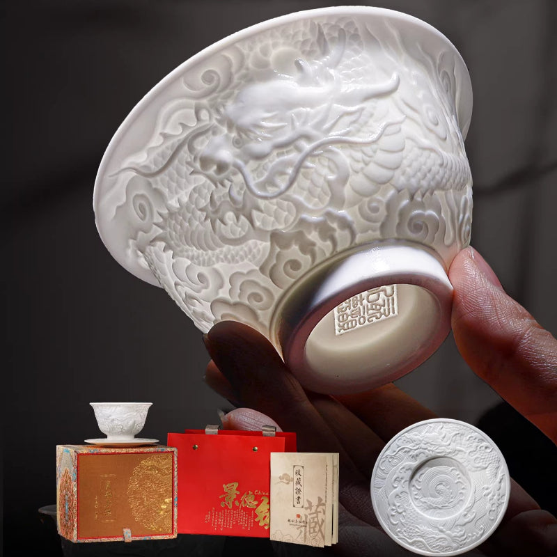 Jingdezhen Master Cup Single Cup Self-Use Teacup Ceramic Set Tea Set Men's and Women's Gifts High-end Personal Tea Cups - AuraKin