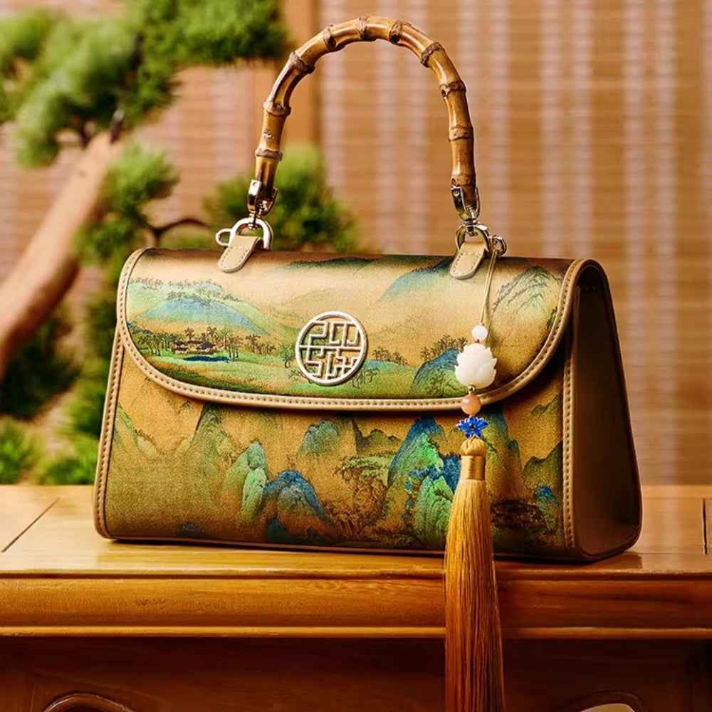 Mulberry silk women's bag new Chinese style bamboo cheongsam mother elders gift crossbody handbag