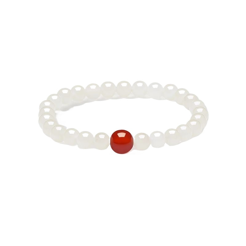 AuraKin Natural Hetian White Jade Agate Lychee Frozen Bracelet Women's Jewelry Jade Gift Birthday Gift bracelet - AuraKin