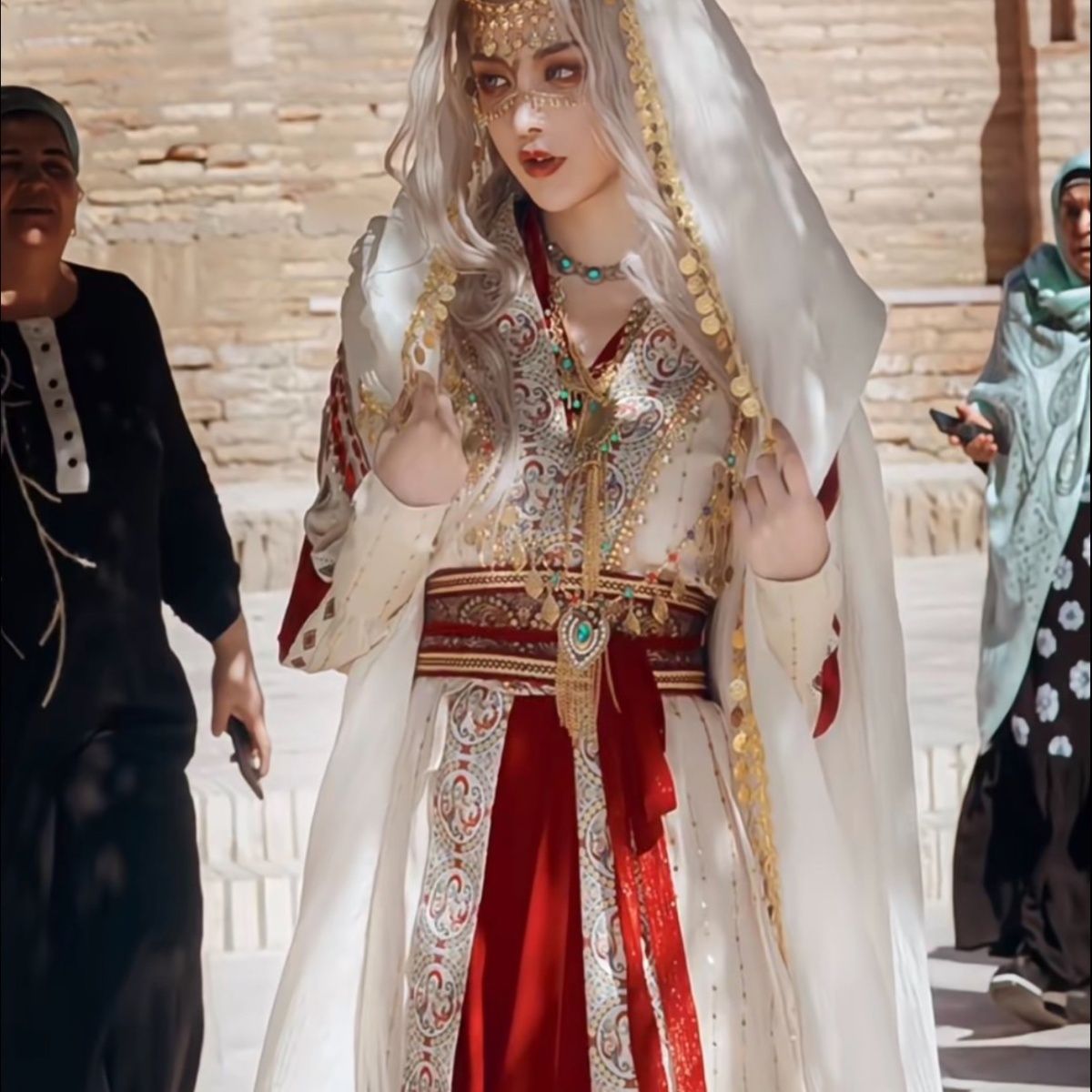 New Ancient Heavy Industry Exotic Western Regions Embroidery Princess Photography Popular Clothing Hanfu Photo Desert Travel Photography [Shipped within 8 days] middle - AuraKin