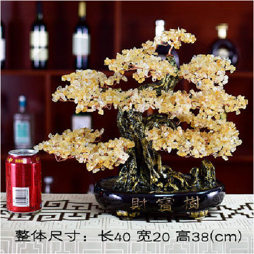Natural crystal lucky fortune tree large cash tree store opening gifts decorations home ornaments handicrafts Lucky Gallery
