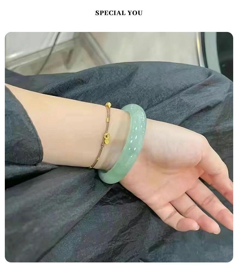 Aurakin Natural Jade 5A Grade Bracelet Summer Fresh Emerald Green Hot Sale Bracelet Real Jade Bracelet - AuraKin