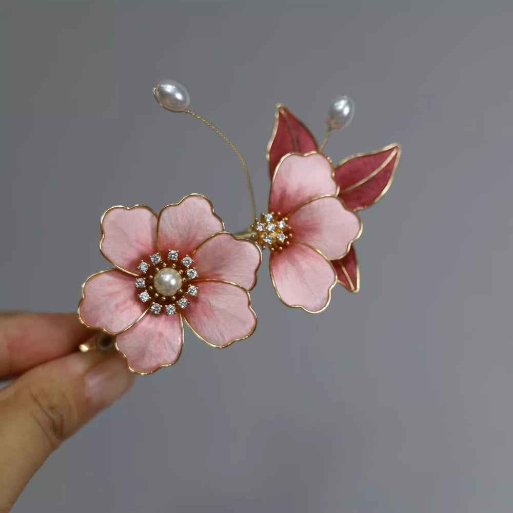 Intangible Cultural Heritage Handmade Edelweiss Hairpin Silk Thread New Chinese Collar Clip National Style Hanfu Accessories Going Abroad Gift