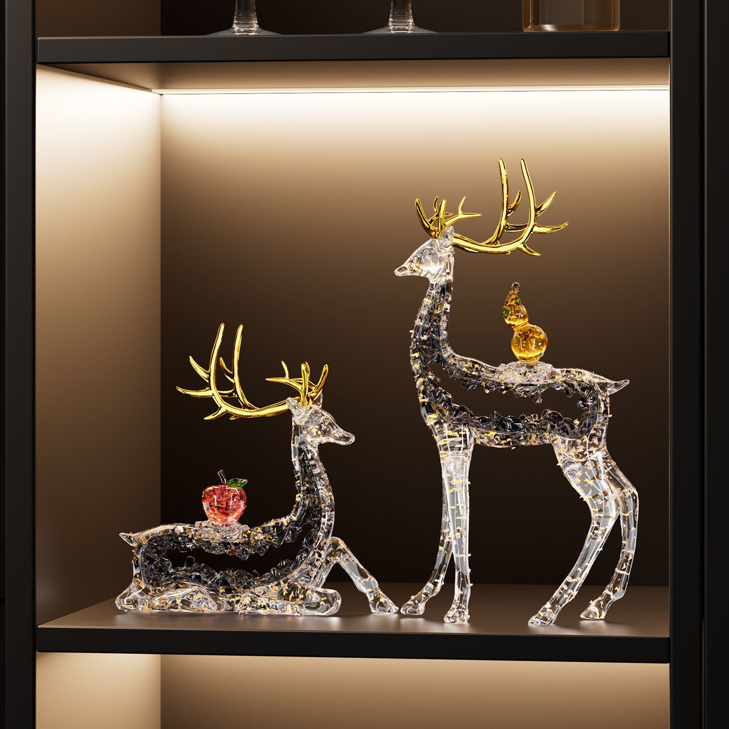 Deer ornament A pair of light luxury high-end living room lucky entrance TV cabinet wine cabinet decoration moving house new home gifts Lucky Gallery