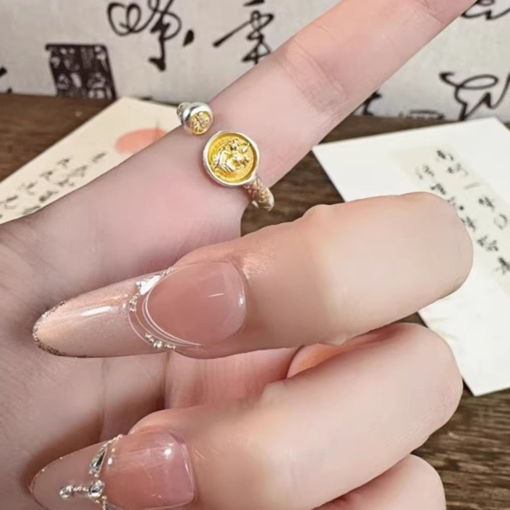 AuraKin Yellow God of Wealth Sterling Silver Ring