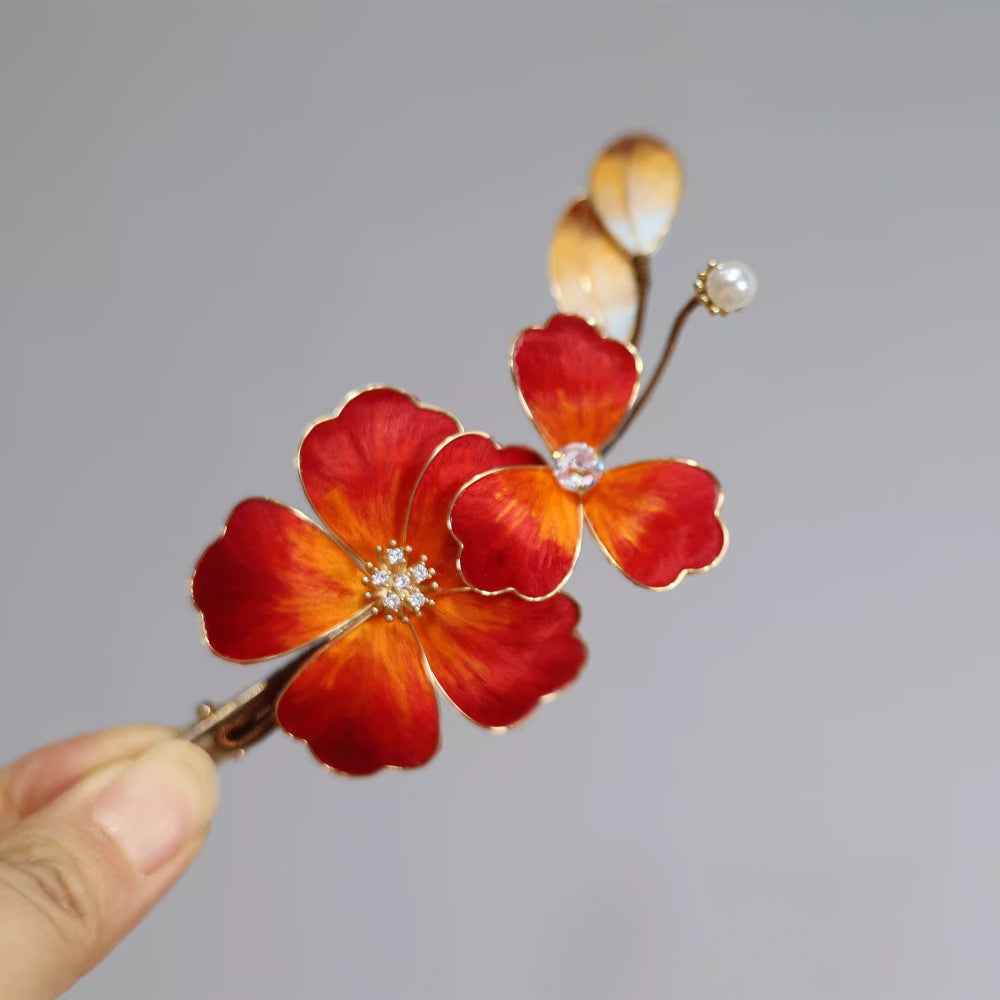 Intangible Cultural Heritage Handmade Edelweiss Hairpin Silk Thread New Chinese Collar Clip National Style Hanfu Accessories Going Abroad Gift