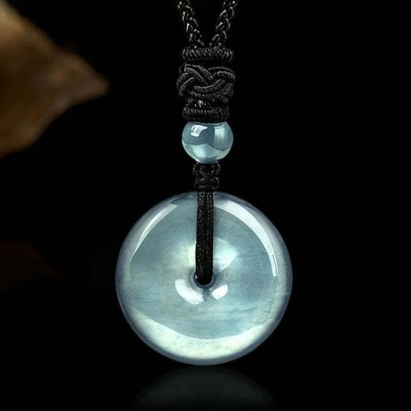 Aurakin Jade Pendant Safety green Buckle - Antique Elegant Versatile Gift for Him or Her - AuraKin