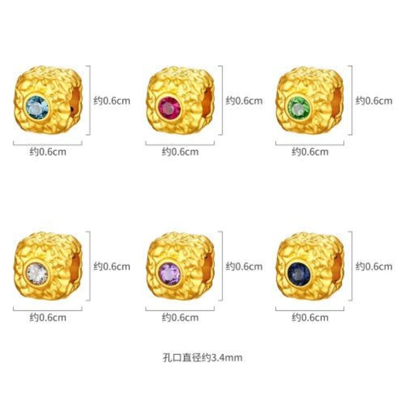 Aurakin Jewelry Energy Crystal Bead - Full Gold Stone/Color Treasure Transfer Bead Single GJA0025DS - AuraKin