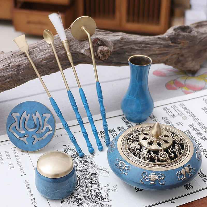 AuraKin Burnt Blue Lotus Incense Tool Set - AuraKin Gift