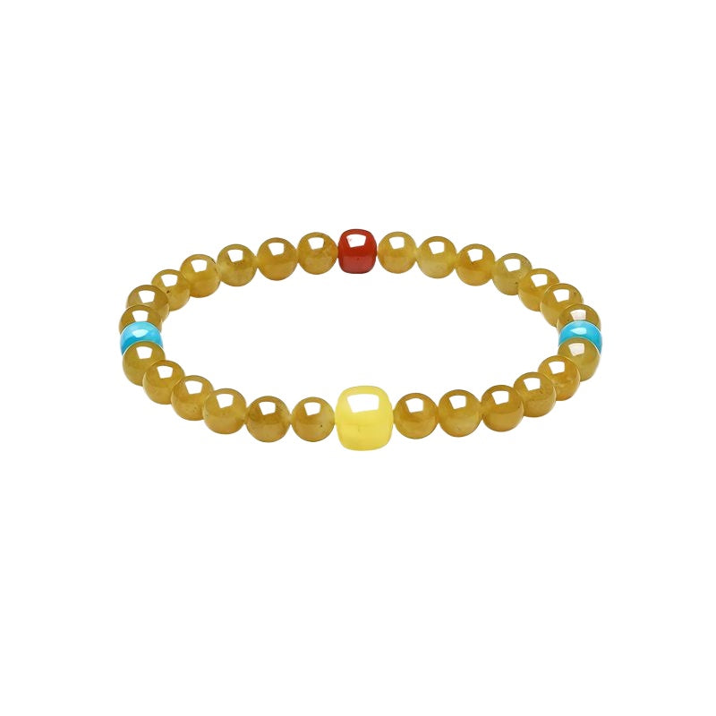 AuraKin Natural Hetian Jade Bracelet Gaocai Transshipment Bracelet Beaded Gift Jade Birthday Gift Box - AuraKin