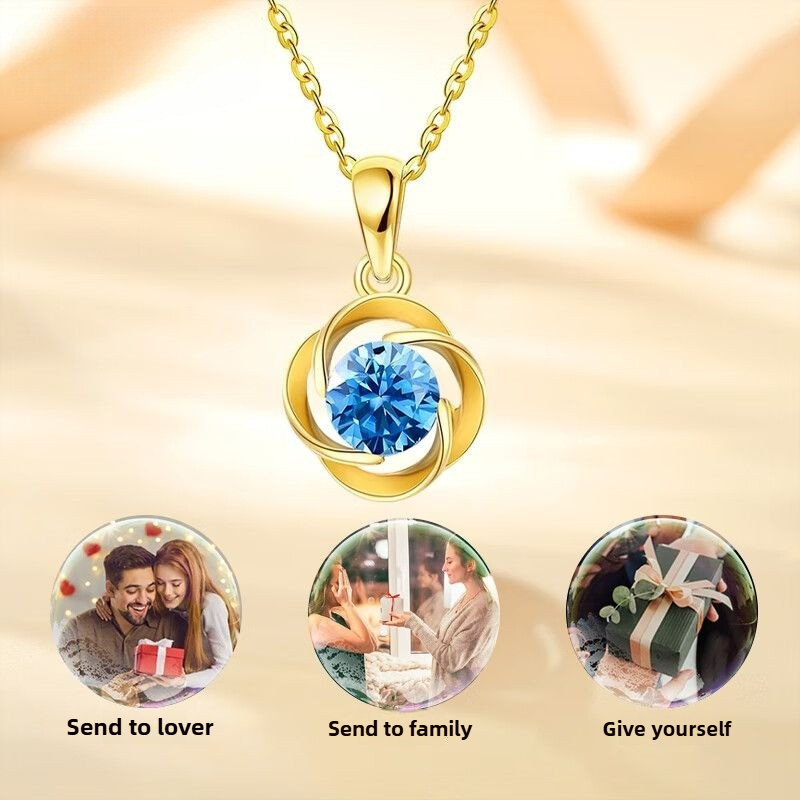 AuraKin Gold Ocean Heart Gold Necklace Women's Light Luxury Niche Gold Pendant Holiday Gift for Girlfriend and Wife - AuraKin