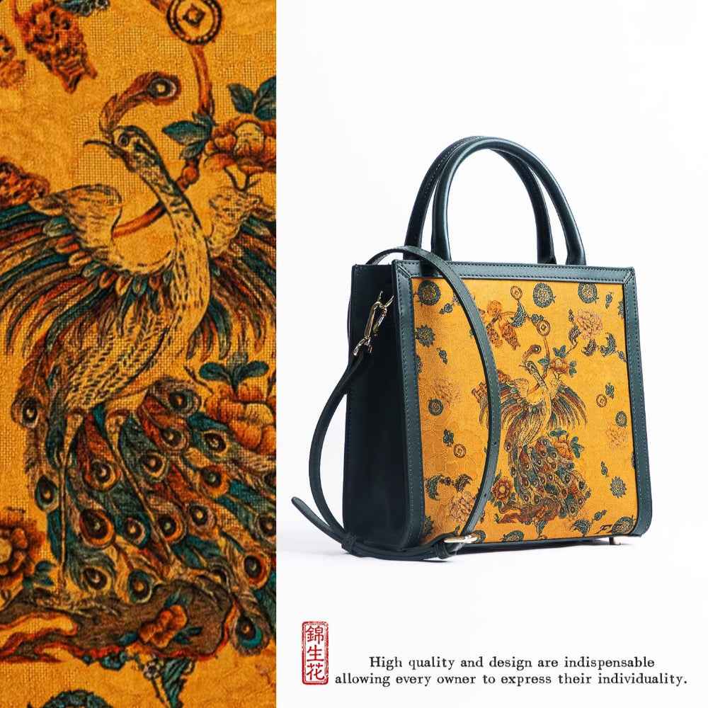 Jinsheng Flower Intangible Cultural Heritage Fragrant Cloud Yarn Bag Mulberry Silk New Chinese Style Premium Single Shoulder Portable Crossbody Music Bag