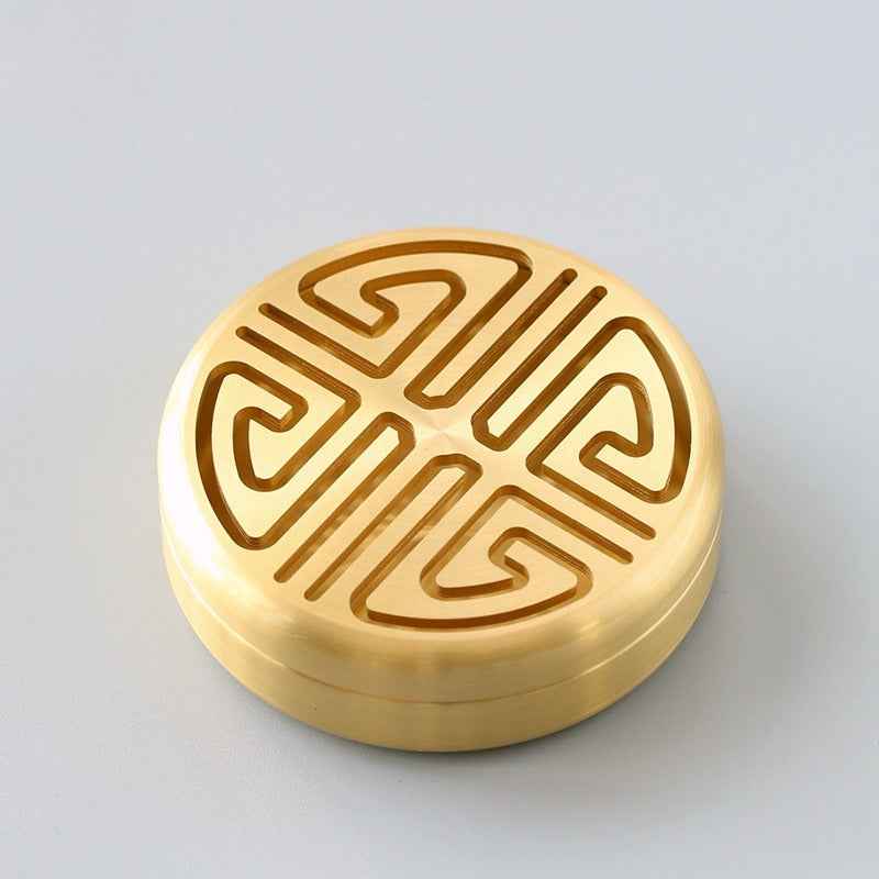 AuraKin brass incense seal tool set with burner spoon and incense accessories