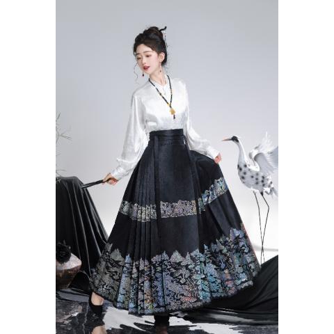 Yun Fangqing Original Hanfu Luodian Horse Dress Qin Yun Chinese Style middle  Daily Commuting New Chinese Style Improved Han Elements Winter - AuraKin