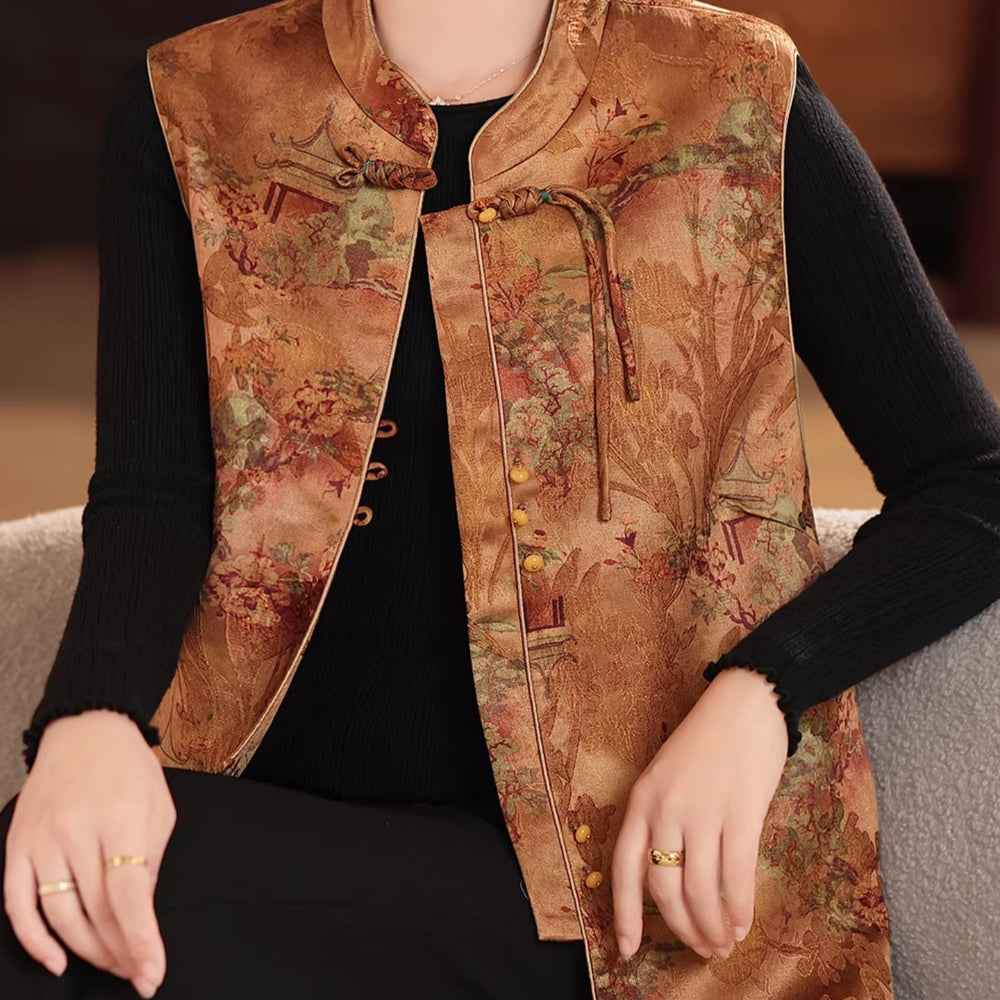 Spring national style vest jacket buckle vest women's spring and autumn new Chinese vest Tang suit top
