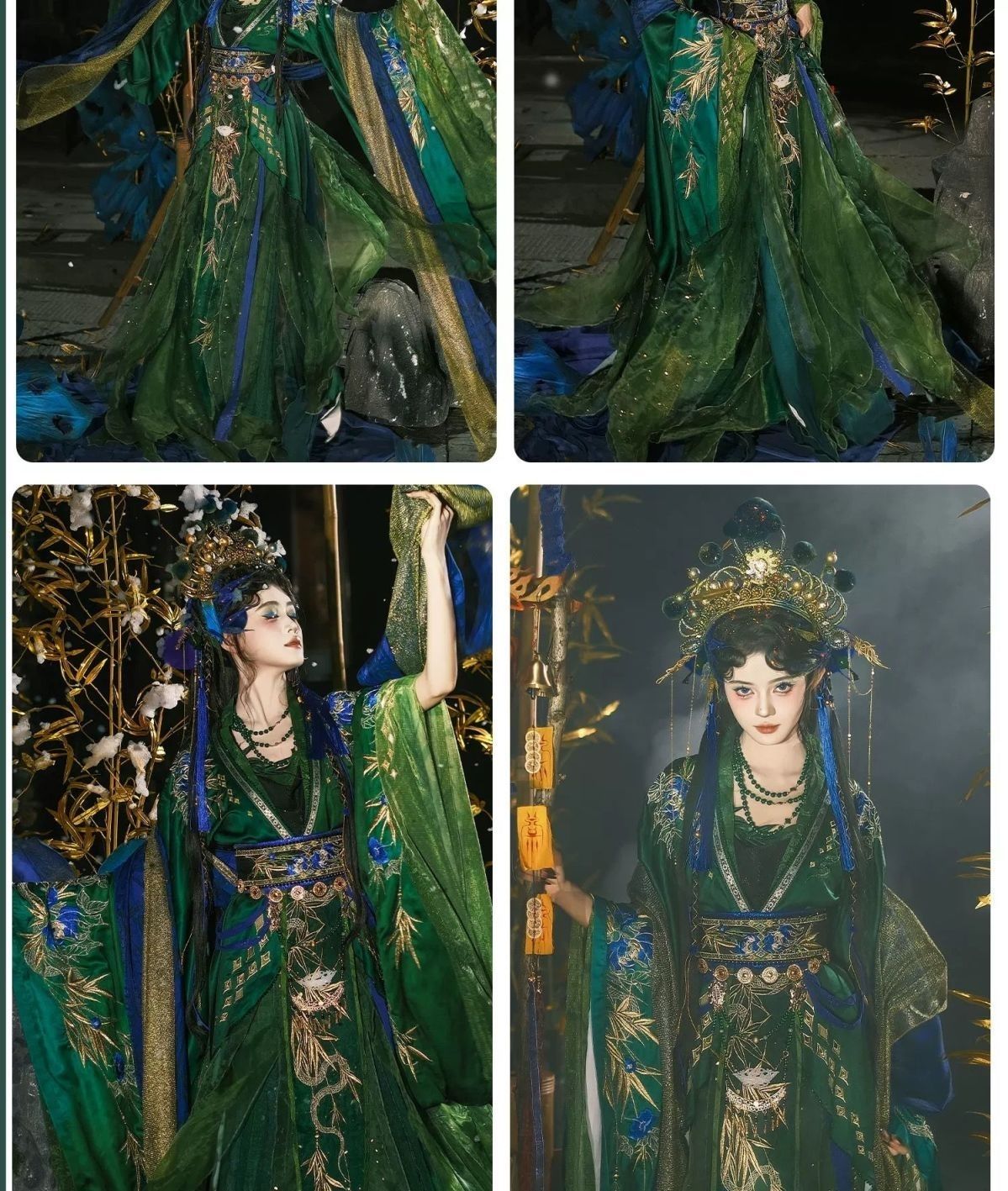 Yunma Yamazawa's original new product [Bamboo Leaf Green] Year of the Snake and Warring States Robe Han Element Green Heavy Industry Embroidery Spring middle  and Autumn [Shipped within 7 days] - AuraKin